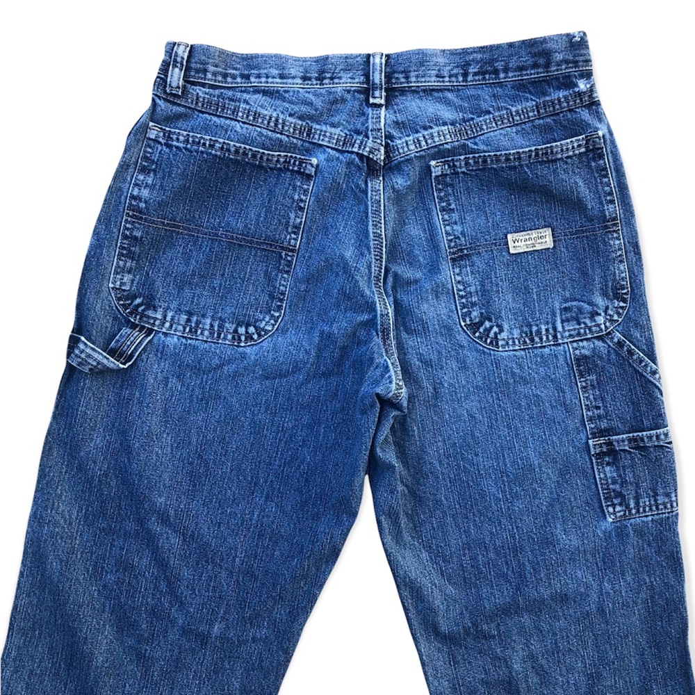 Vintage Wrangler Carpenter Jeans Utility Denim Cargo Workwear Blue 90s Y2K 🔨 - Picture 4 of 4